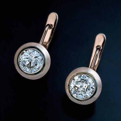 Nayeli® | Vintage Solitaire Diamond Earrings in Rose Gold