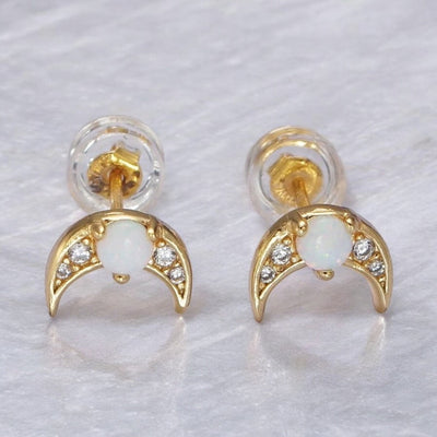 Fabiola® | Opal Moon Stud Earrings