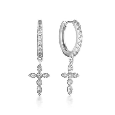 Zuleika® | Dainty Cross Huggie Hoop Earrings