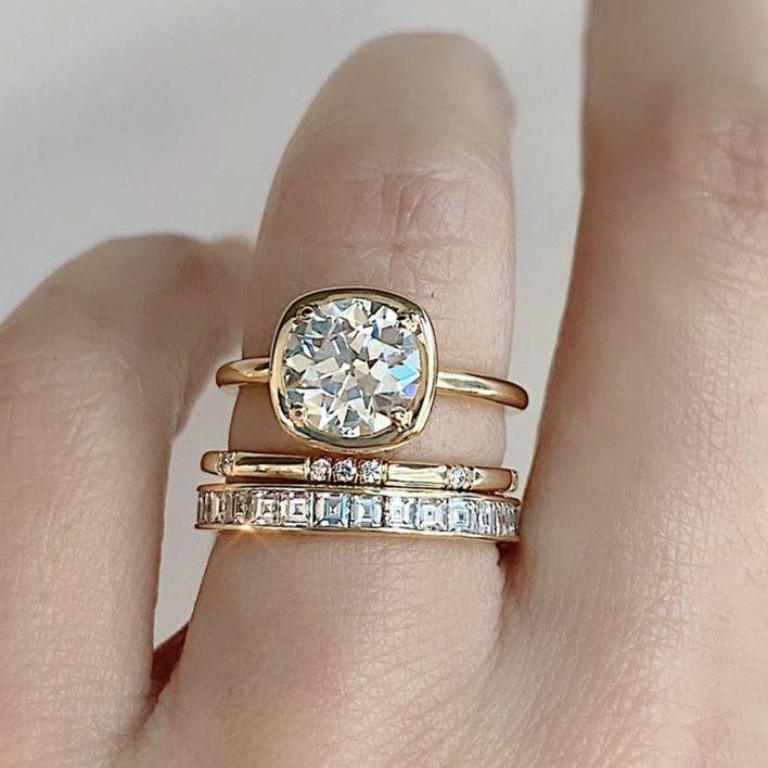 Estefanía® | Vintage Zirconia Gold Ring Set