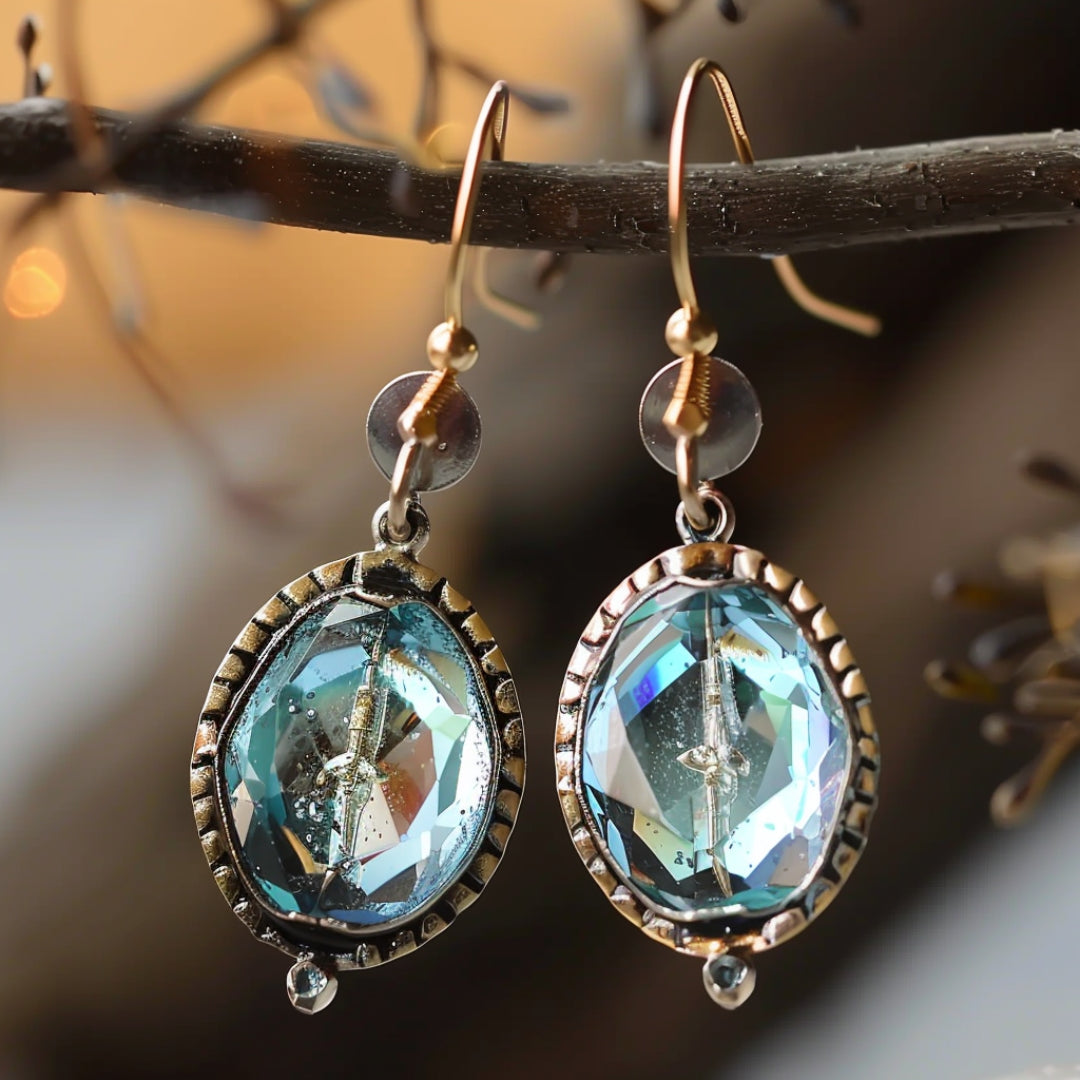 Danica® | Blue Inlaid Glass Earrings