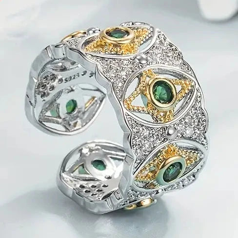 Yolanda® | Vintage Green Zirconia Eye Ring