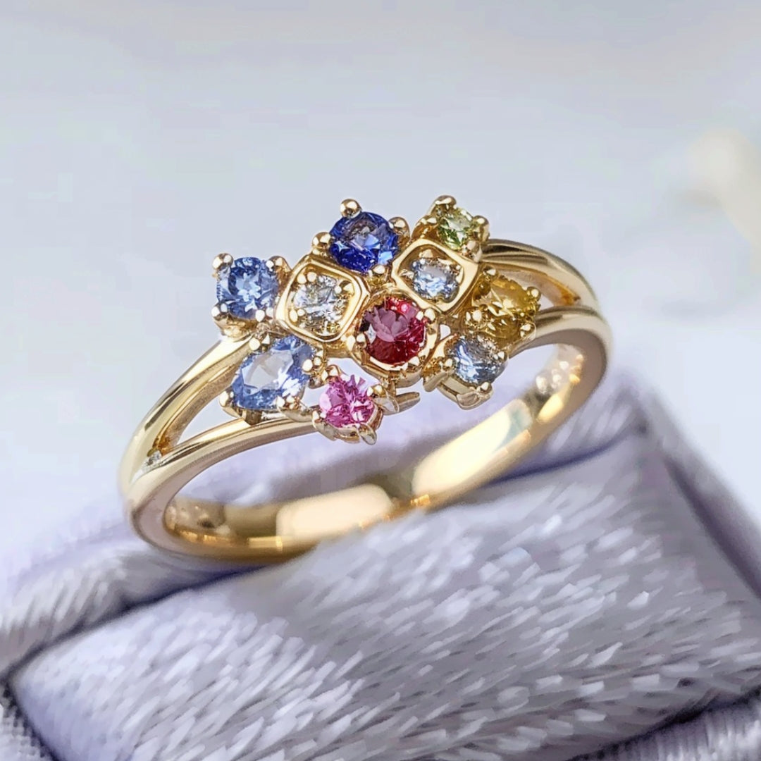 Ginevra® | Colorful Crystal Gold Ring
