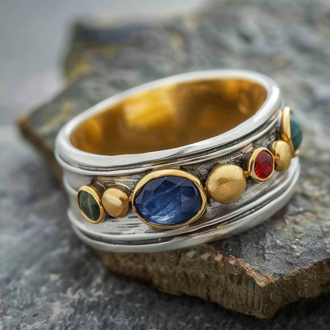 Cassandra® | Silver Multicolor Stones Ring
