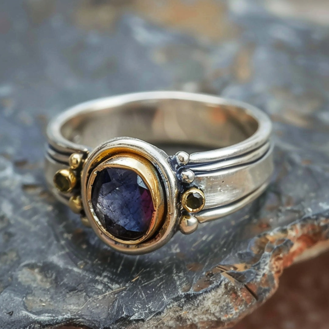 Aura® | Silver Inlaid Blue Stone Ring