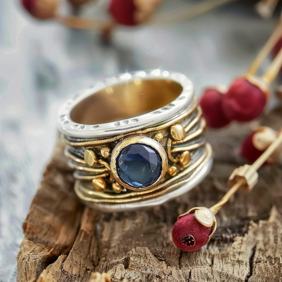 Paula® | Gold Inlaid Blue Stone Ring