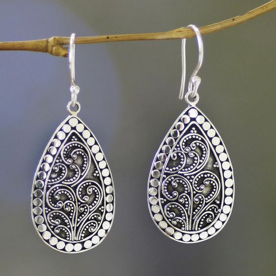 Galadriel® | Vintage Hollow Silver Drop Earrings
