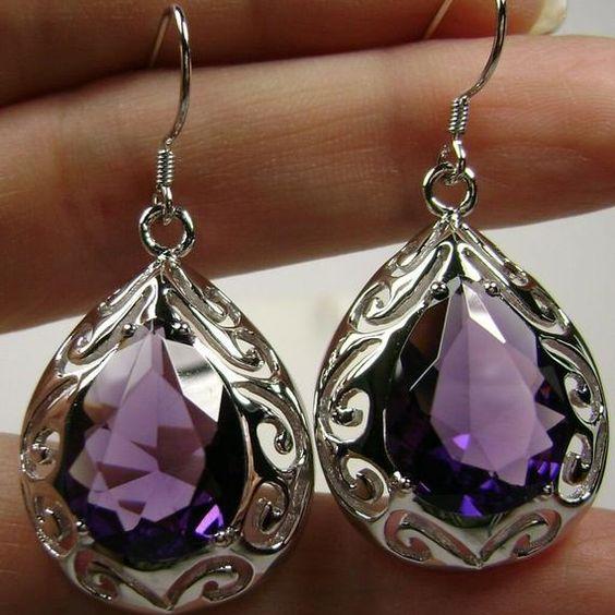 Gema® | Vintage Purple Drop Glass Earrings