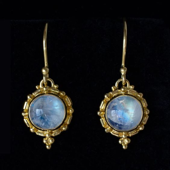 Prudence® | Vintage Blue Moonstone Rounded Earrings