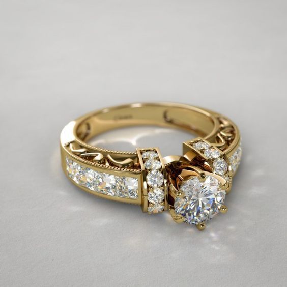 Nélida® | Vintage Spark Crystal Gold Ring