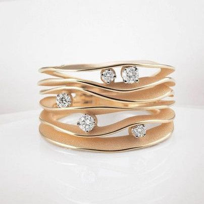 Acacia® | Vintage Layer Gold Zirconia Dune Ring