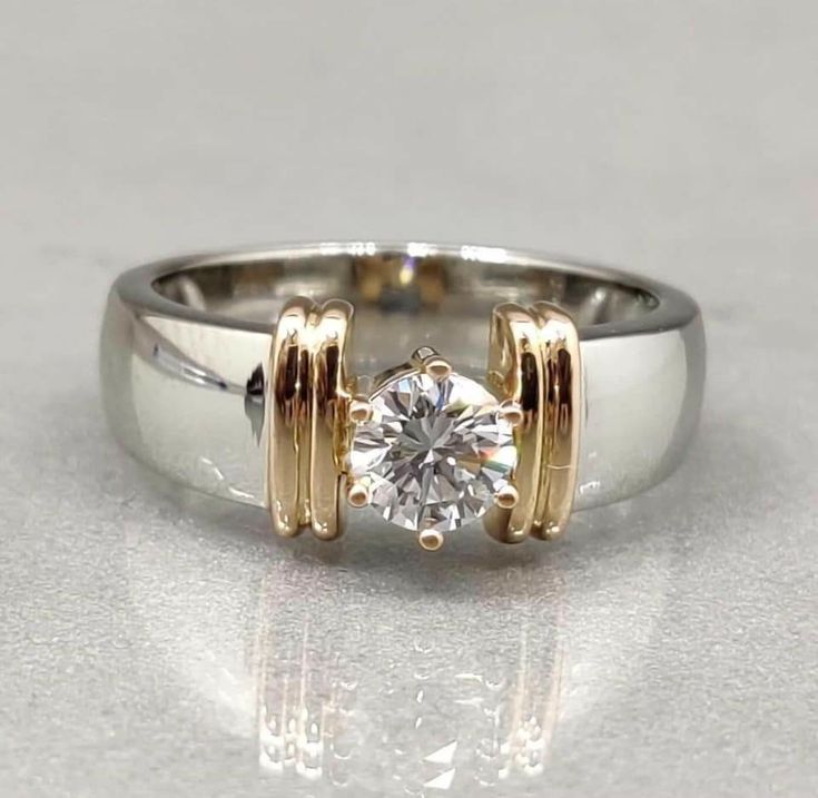 Una® | Vintage Open Gold Thread Silver Ring