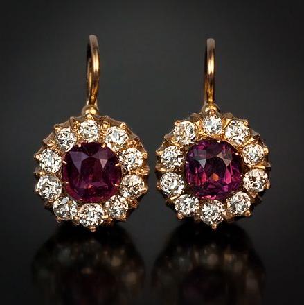 Karen® | Vintage Rounded Bright Red Earrings