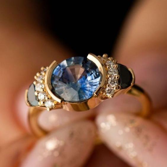 Terra® | Vintage Blue Cuteness Zirconia Gold Ring