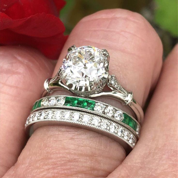 Liliana® | Vintage White & Green Zirconia Ring Set