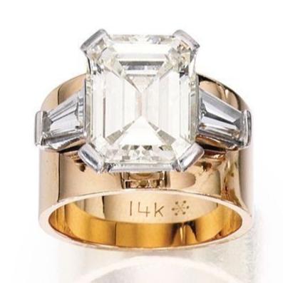 Ariadna® | Vintage Cubic Glass Golden Ring