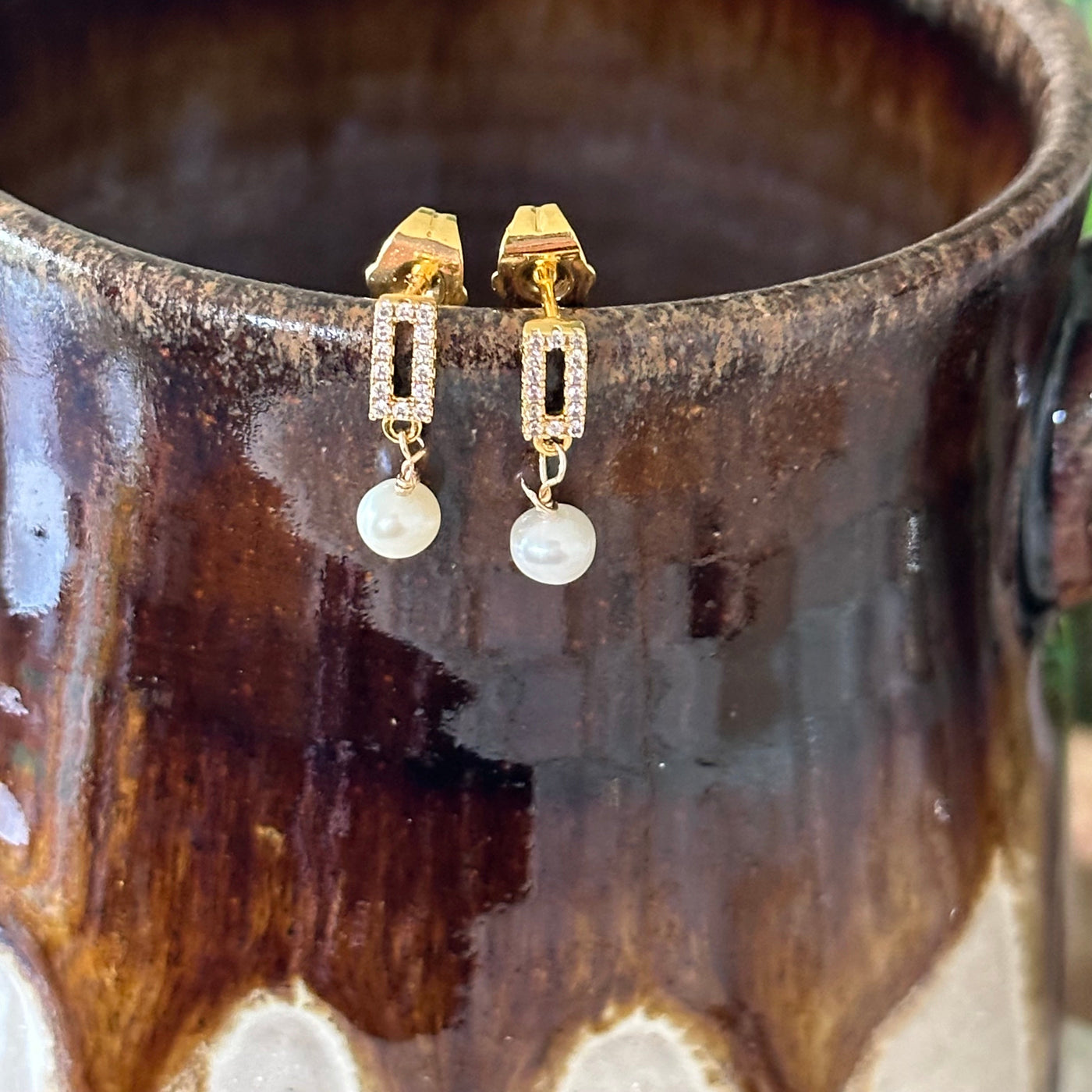 Fabiana® | Jena Rectangle Pearl Earrings