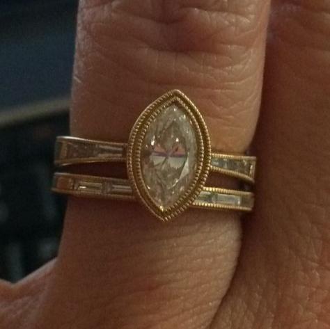Hadassah® | Vintage Oval Zirconia Golden Ring Set