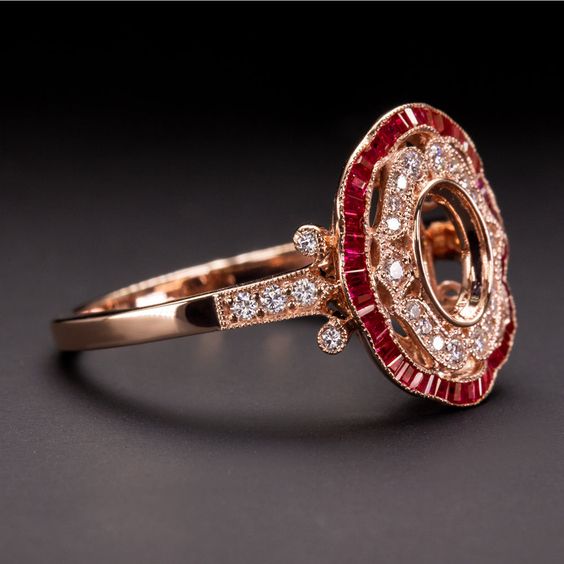Sara® | Vintage Red Bright Rose Ring