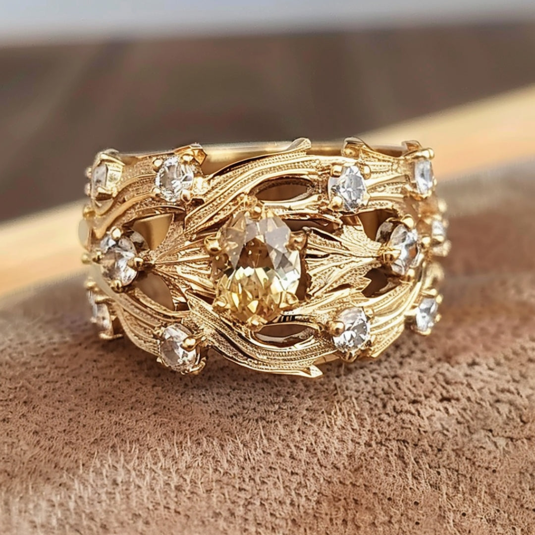 Sofía® | Golden Layered Zirconia Ring