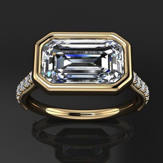Mónica® | Vintage Rectangular Glass Gold Ring