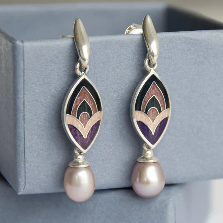Rubí® | Vintage Enamel & Rose Pearl Earrings