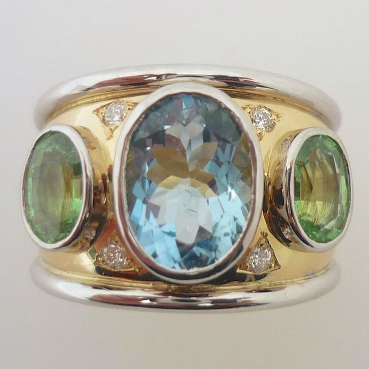 Marlowe® | Vintage Blue & Green Gold & Silver Ring
