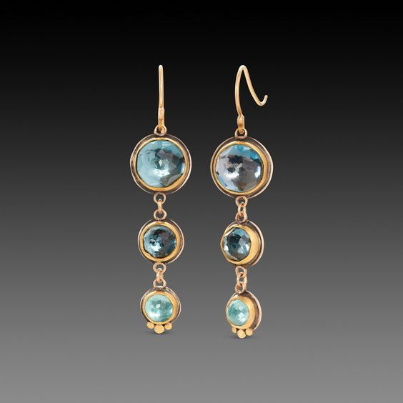 Celeste® | Vintage Dangling Blue Crystal Earrings