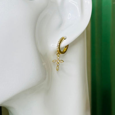Zuleika® | Dainty Cross Huggie Hoop Earrings