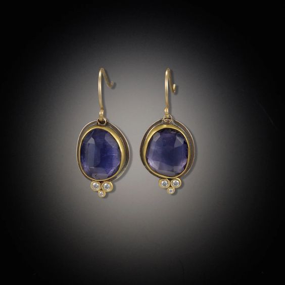 Wilhelmina® | Vintage Blue Rounded Stone Earrings
