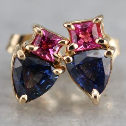 Meadow® | Vintage Blue & Pink Glass Earrings