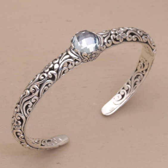 Gladys® | Vintage Zirconia Open Silver Bracelet