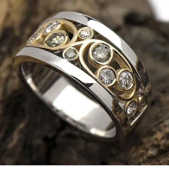 Luz María® | Vintage Gold & Silver Ivy Zirconia Ring