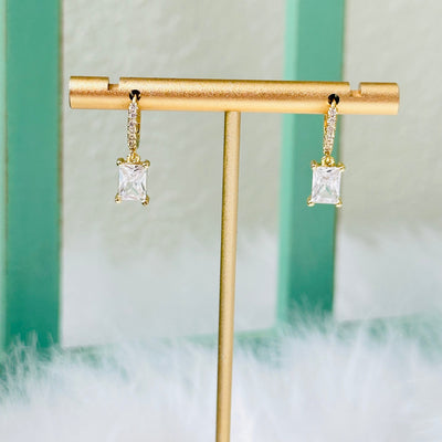 Titania® | Tiny Huggie Hoop With Baguette Dangle