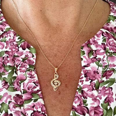 Galatea® | Aria Treble Clef Pendant Necklace