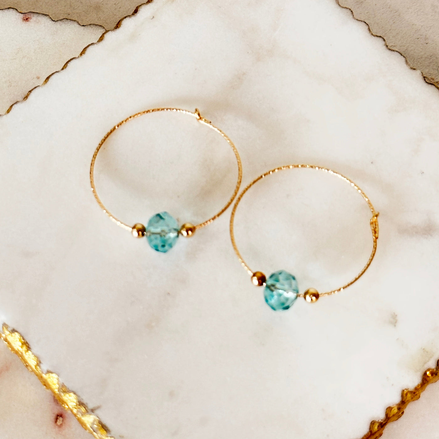 Merced® | Gia Sparkle Hoops With Bead Packet  Gold or Silver