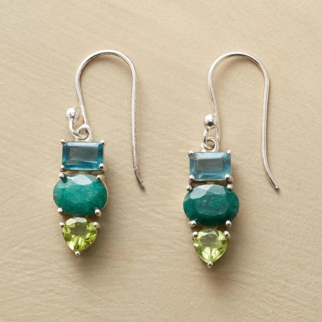 Teresa® | Vintage Green Stone Zirconia Earrings