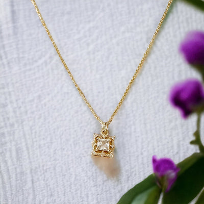 Delia® | Illaria Square Baguette Necklace