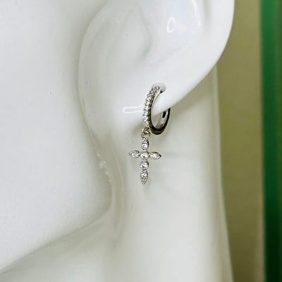 Zuleika® | Dainty Cross Huggie Hoop Earrings