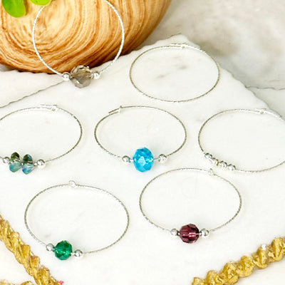 Merced® | Gia Sparkle Hoops With Bead Packet  Gold or Silver