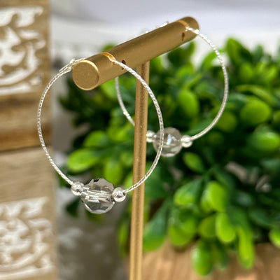 Merced® | Gia Sparkle Hoops With Bead Packet  Gold or Silver