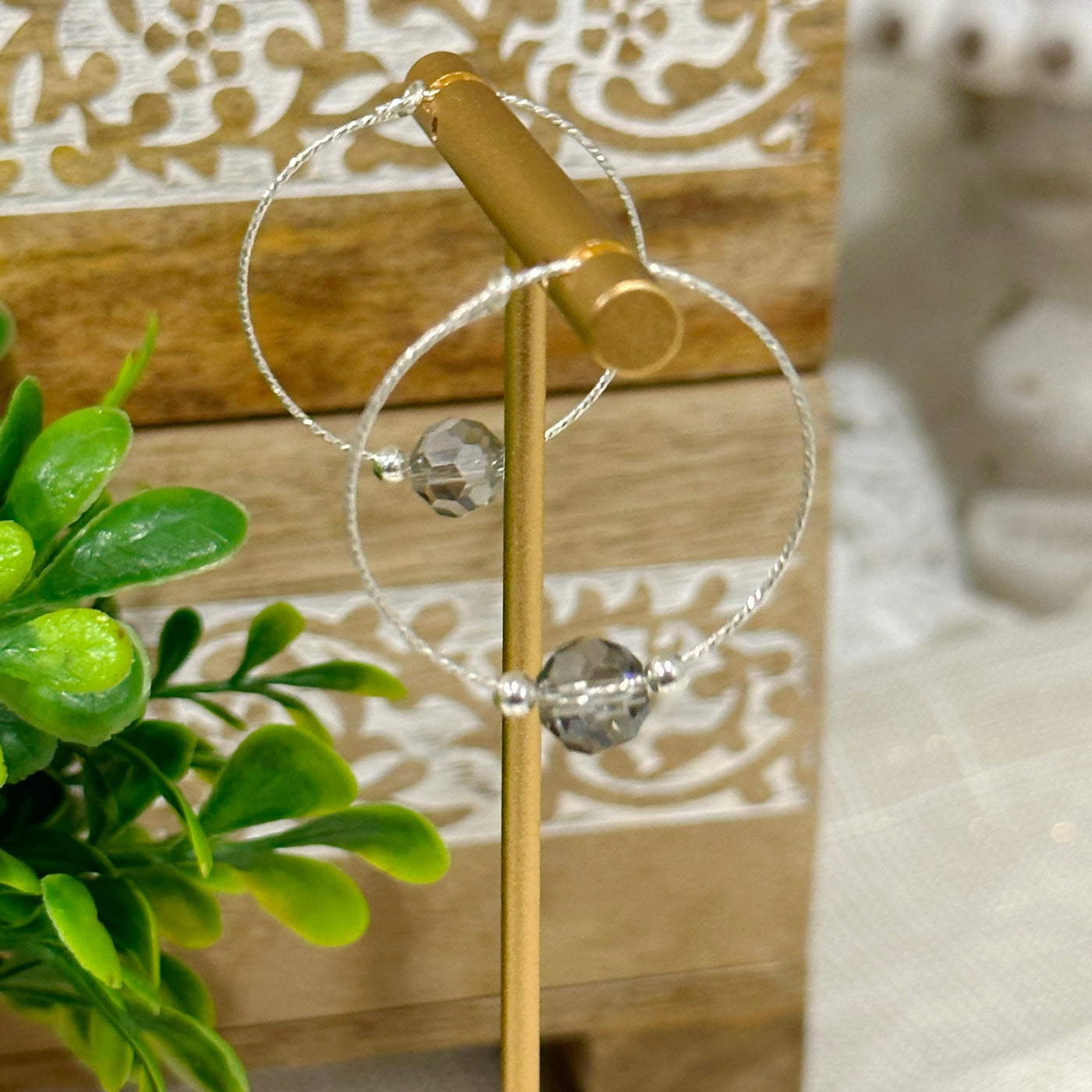 Merced® | Gia Sparkle Hoops With Bead Packet  Gold or Silver