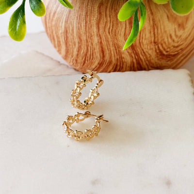 Nacar® | Diletta Small Designed Cuban Hoops