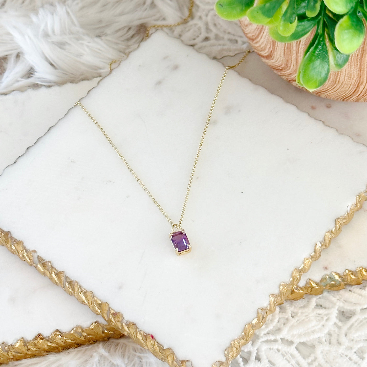 Liliana® | Violetta Amethyst Baguette Necklace