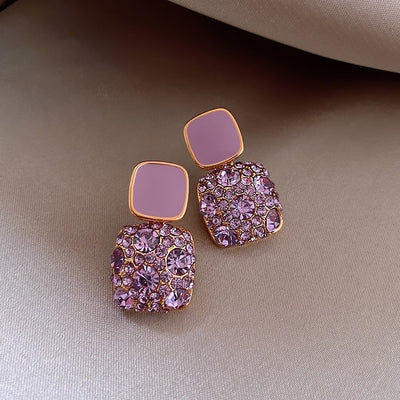 Noelia® | Luxury Purple Earrings with Zirconia Inlay