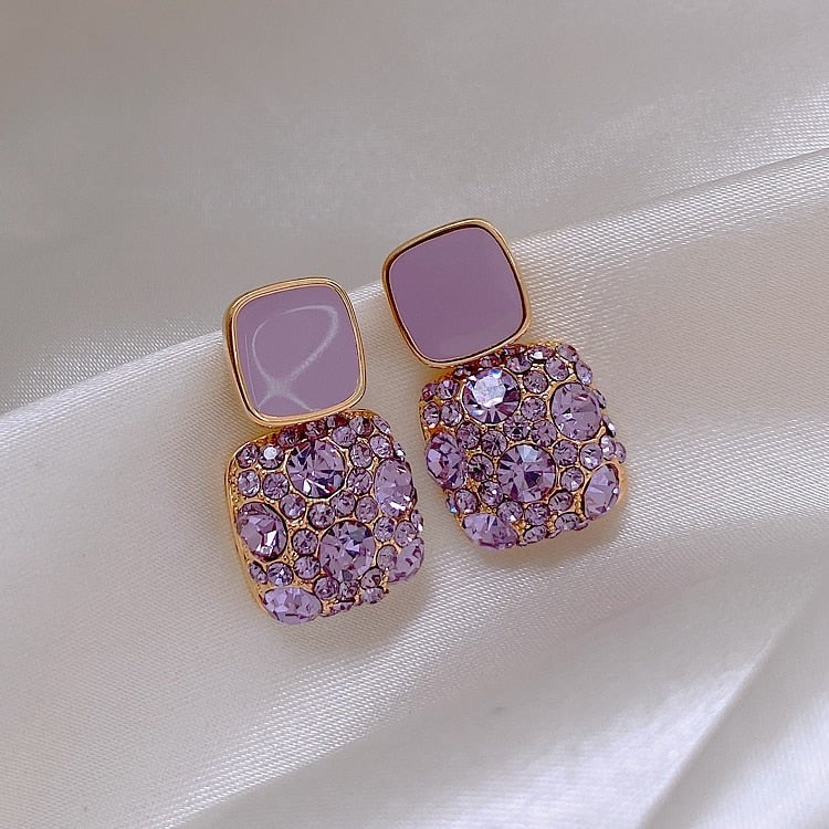 Noelia® | Luxury Purple Earrings with Zirconia Inlay