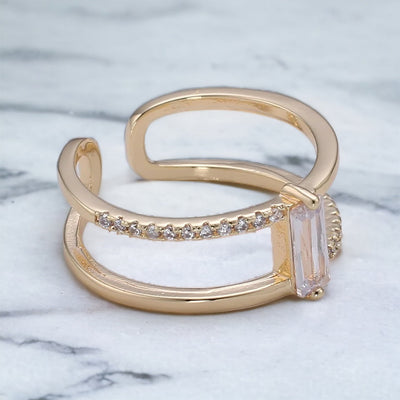 Jazmín® | Livia Baguette Ring  Gold or Silver