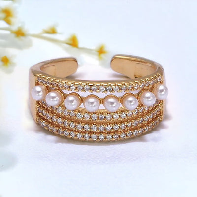 Mayra® | Ghita Pearl Lined Ring  Gold or Silver