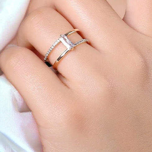 Jazmín® | Livia Baguette Ring  Gold or Silver