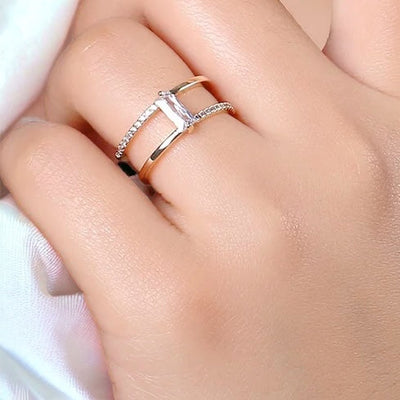 Jazmín® | Livia Baguette Ring  Gold or Silver